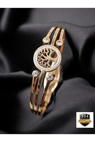 takantakana Vip, Tree of Life, Handcuff Bracelet, Stoned Design, in Wooden Bo...