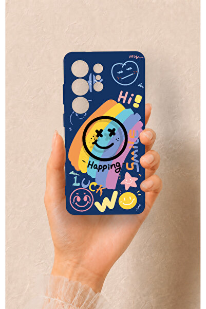 Vip Case Samsung S26 Ultra Uyumlu Happing Smile Desenli Silikon Kılıf