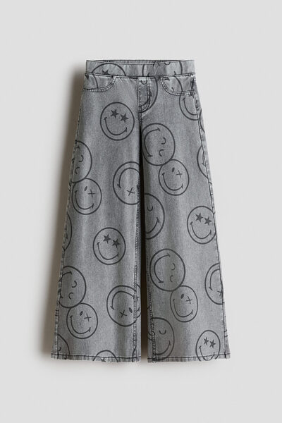 H&M Kot Görünümlü Geniş Pantolon