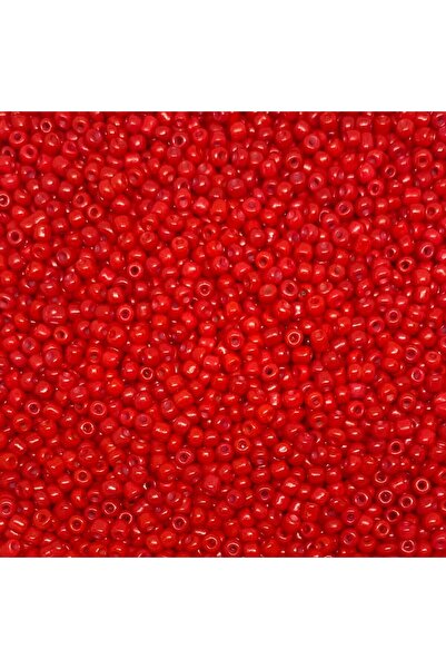 Bi hızlı 8/0 Cam Kum Boncuk, Takı Yapım Boncuğu, 3 mm, 40 gram Kırmızı