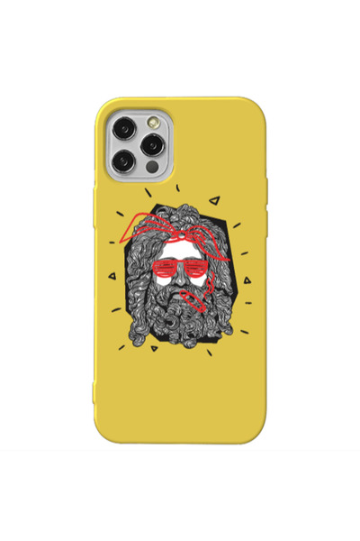 Other Apple iPhone 12 Pro Cool glasses Yellow Colored Silicone TPU Θήκη
