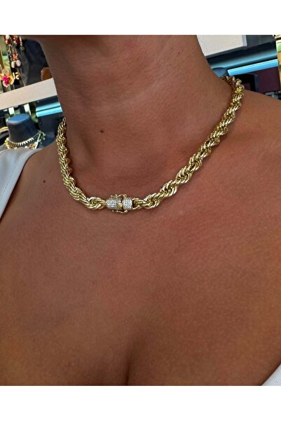 neslyaccessories Taş Kilitli Burgu Kolye
