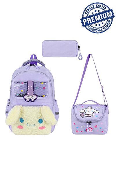 Alanç Gift Ultra-Luxury Plush Girls' Premium Primary School Bag with Back Sup...