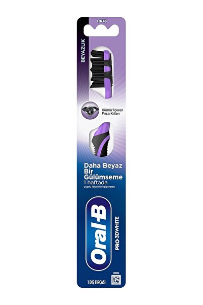 Oral-B Pro-3dwhite Kömürlü Beyazlık Diş Fırçası, Orta Sertlik