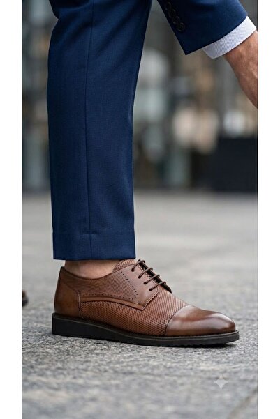 Nevzat ÖgE Genuine Leather Tan Sports Classic Shoes 0307