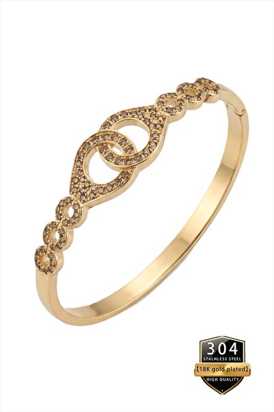 takantakana Vip, Non-Tarnishable, Handcuff Bracelet, Zircon Stone Design, in ...