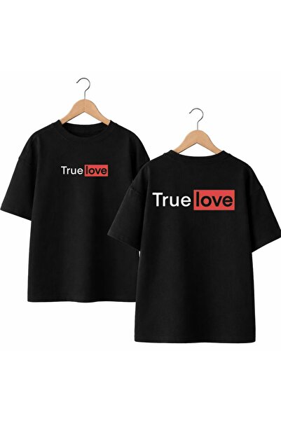 playwear True Love Back and Front Chest Printed 100% Cotton Oversize Loose Re...