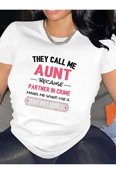 17TAKI Short Sleeve T-Shirt They Call Aunt Because Partner in Crime Makes Me ...