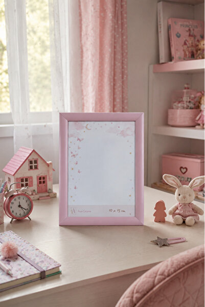Asya Çerçeve Kız Çocuk Odası Pembe 10 x 15 Fotoğraf Çerçevesi Camlı Dekoratif...