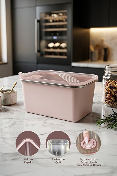 Kitchen Life Stainless Steel Vacuum Storage Container, Oven and Cake Containe...