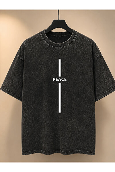 ELAN WEAR Acid Washed Oversize Unisex T-Shirt Washed Vintage Street Style Str...