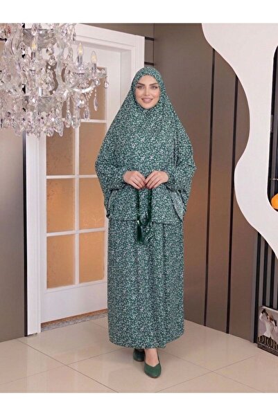 İSTDONATELLA فستان صلاة نسائي - قطعتين بنقشة زهور، قماش جيرسي مقاوم للعرق لجم...