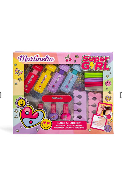 Martinelia Super Girl Kız Çocuk Saç Tebeşiri ve Saç Tasarım Seti Standart Sta...