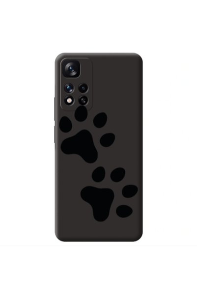 Other Xiaomi Redmi Note 11 Pro 5G Paws Black Colored Silicone TPU Θήκη