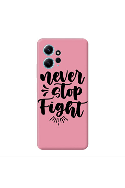 Other Xiaomi Redmi Note 12 4G Never stop fight Pink Colored Silicone TPU Θήκη