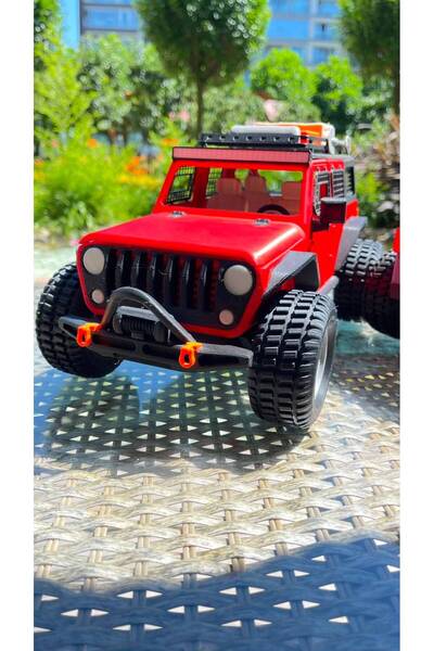 ALFA3DBASKI 3D Baskı Kırmızı OFF-Road Jeep Maketi-Dekoratif Arazi Aracı Modeli