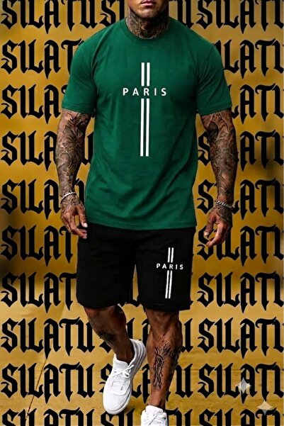 SILATU SET NOU DE TRICOU ȘI PANTALONI SCURTĂ CU IMPRIMEU PARIS