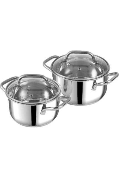 Vinod Mainz Stainless Steel Cookware set of 2 | 1.2 and 2 Litre Saucepot with...