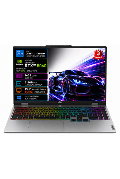 LENOVO Loq 15IRX10 83JE01CXTR I7-13645HX 16GB 512GB SSD RTX5060 8gb Tgp 100W ...