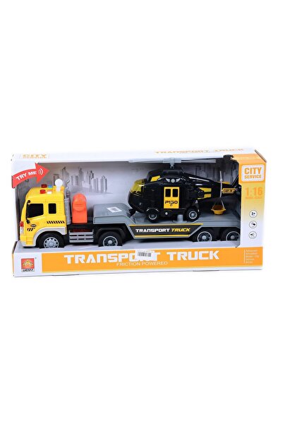 Blue Toys Φορτηγό Όχημα με Ρυμουλκούμενο και Ελικόπτερο με Φώτα και Ήχους (MK...