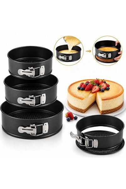 hey Set de tăvi rotunde pentru copt, 3 bucăți, 24 cm, 26 cm și 28 cm, cu bază...