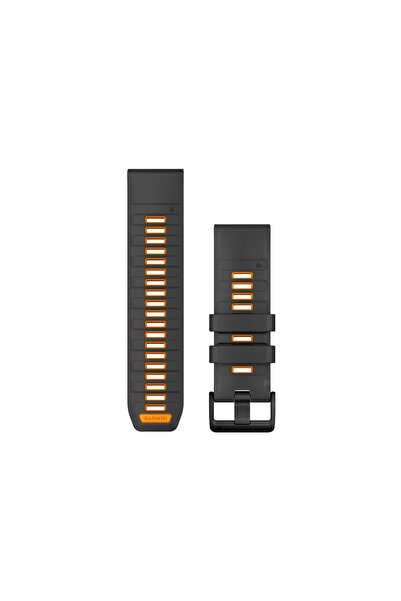 Garmin Λουράκι Ρολογιού Σιλικόνης Quickfit 26mm Γραφίτης/Πορτοκαλί Σπινθήρας ...