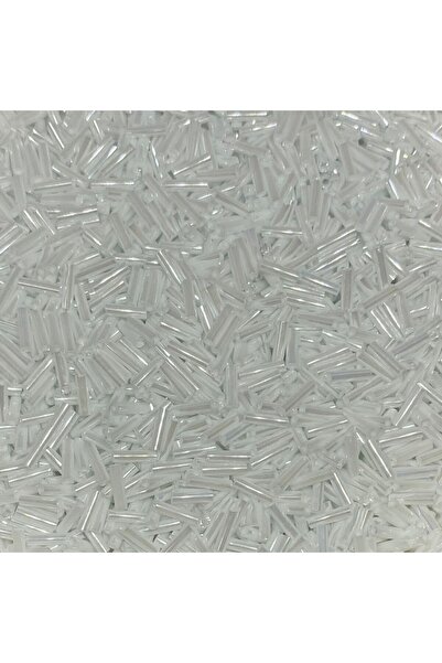 Bi hızlı Cam Boru Boncuk, Takı Yapım Boncuğu, 40 Gram Beyaz