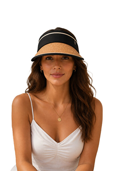 HatClub Exclusive قبعة نسائية قابلة للطي من القش باللون البني الفاتح، قبعة صي...