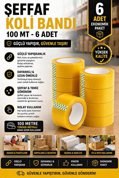 ANI OFİS KIRTASİYE A K Διαφανής Ταινία Συσκευασίας 100 Μέτρα Οικονομική Συσκε...