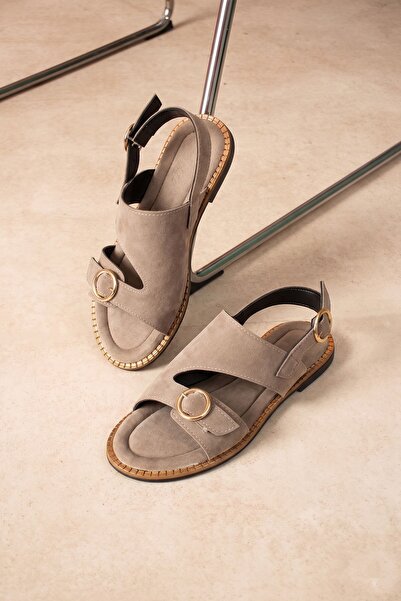 AlbiShoes Women's Suede Buckle Summer Women's Stylish Sandals Anatomical Comf...