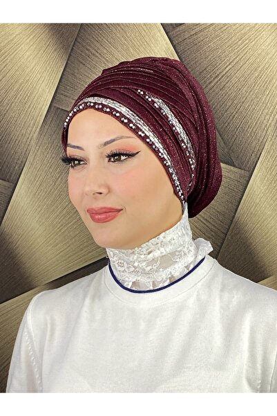 BUTİKAMBAR Thick Striped Beaded Embroidered Evening Dress Shawl