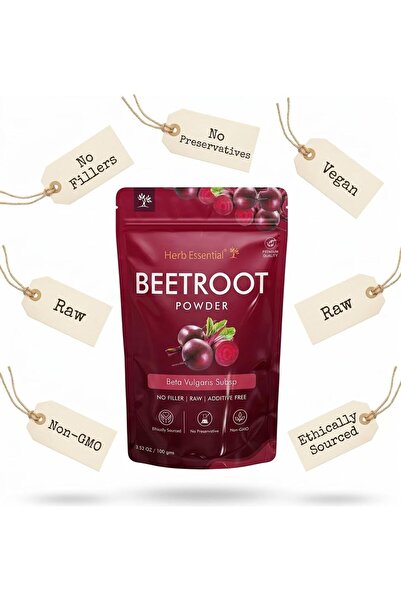 Herb Essential Organic Beet Root Powder, Natural Beetroot Superfood Drink Mix...