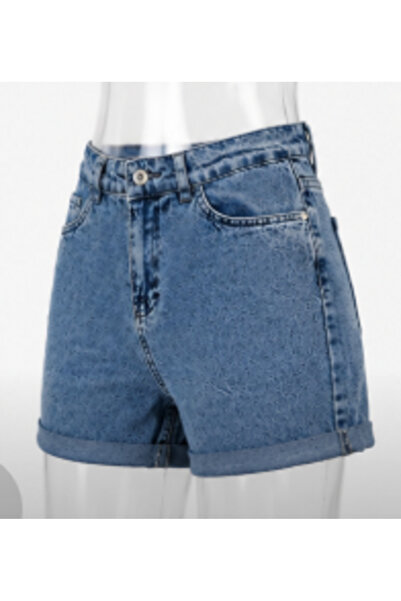 moda camiya Pantaloni scurți din denim albastru pentru femei, cu două tăișuri...