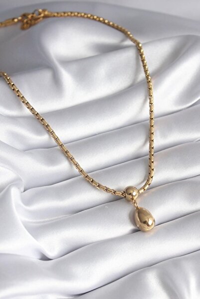 SEM STORE 316L Steel Gold Color Snake Back Chain Model Drop Pendant Necklace