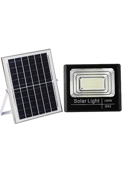 Jortan Proiector LED 100W cu Panou Solar și Telecomandă - Lumină Albă 6500K p...