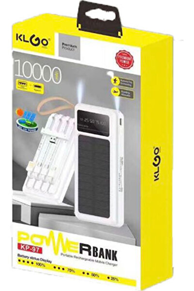 klgo KP-97 Ηλιακό Power Bank 10000mAh με 2 Θύρες USB-A Λευκό
