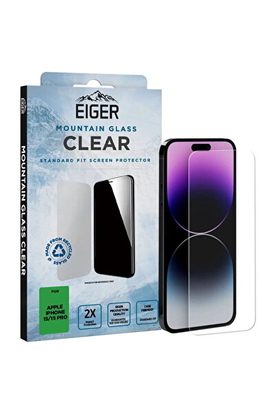 EIGER Folie Sticla 2.5D Планинско стъкло за iPhone 15 / 15 Pro Прозрачно