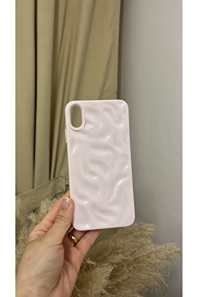 MioraCase İphone XS Max Uyumlu Pembe Dalgalı Silikon Kılıf