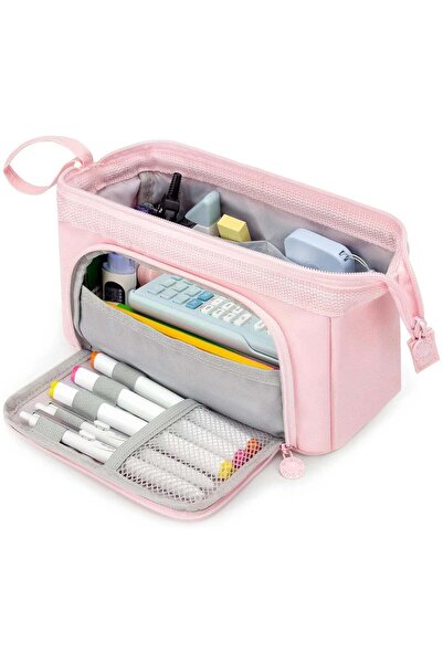 Arabest Large Capacity Pencil Case Organizer,Aesthetic Zipper Pen Bag,Pink St...
