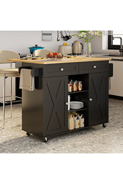 Topone1Topone1 Kitchen Island On Wheels, Rolling Kitchen Island Cart with Dro...