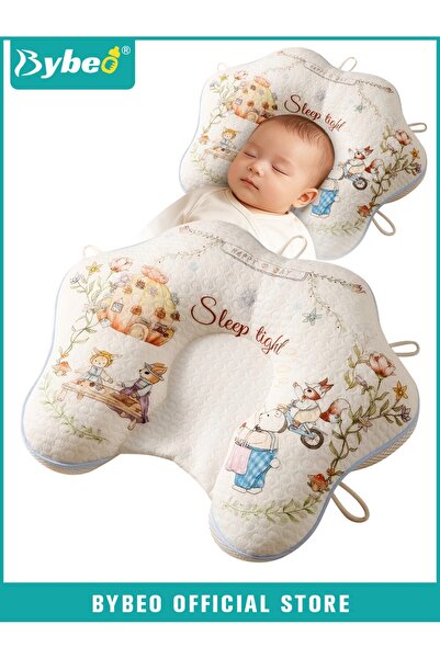 BYBEO Baby Head Shaping Pillow, Toddler Sleeping Pillow, Infant Spine Protect...