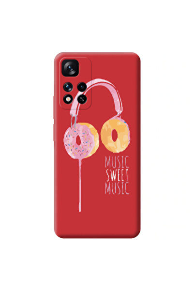 Other Xiaomi Redmi Note 11 Pro 5G Donut earphone Red Colored Silicone TPU Θήκη