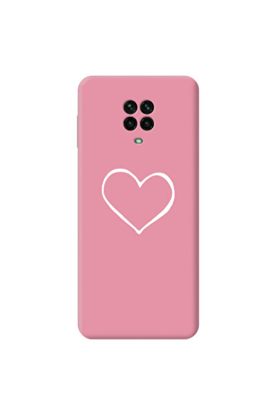 Other Xiaomi Redmi Note 9 Pro White heart Pink Colored Silicone TPU Θήκη