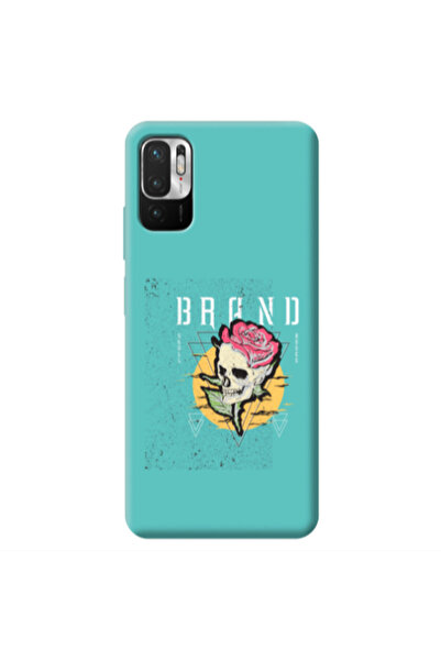 Other Xiaomi Redmi Note 10 Pro 5G Skull Roses Turquoise Colored Silicone TPU ...