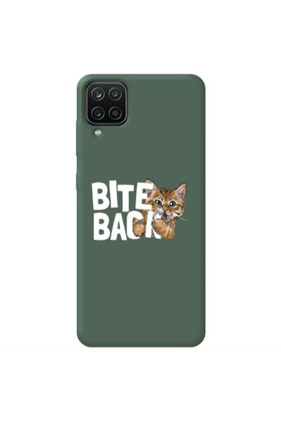 Other Samsung A12 bitte back cat Dark Green Colored Silicone TPU Θήκη