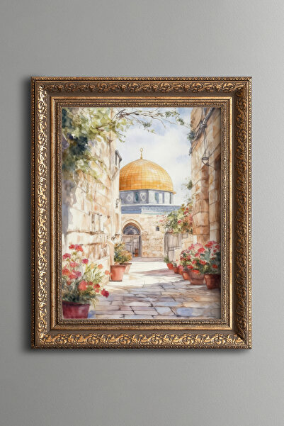 epiqart شوارع القدس – لوحة بتصميم عتيق – نموذج سميك