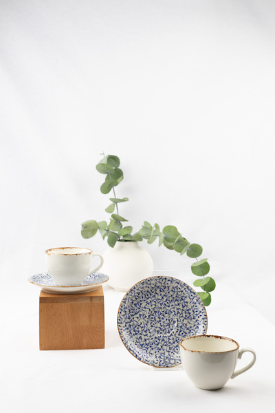 By Bone Porselen Edera 4 Parça 2 Kişilik Porselen Cappuccino ve Latte Kahve F...
