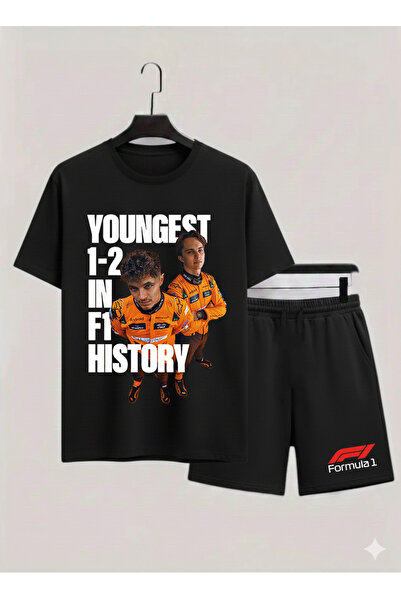 MAGORS Lando Norris Printed 100% Cotton Crewneck Kids T-Shirt-Shorts F1 Dual Set