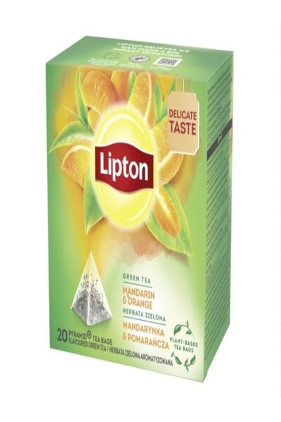 Lipton Mandarina si Portocala, ceai, Verde, 20 pliculete piramidale
