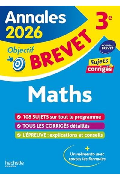 Hachette Distribution Annales Brevet 226 Maths 3E Sujets Et Corriges
